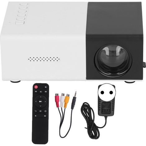 Projecteur portable noir 1080P avec haut-parleurs intégrés, imagerie par réflexion diffuse, prise UE 100-240V pour films (1/5)