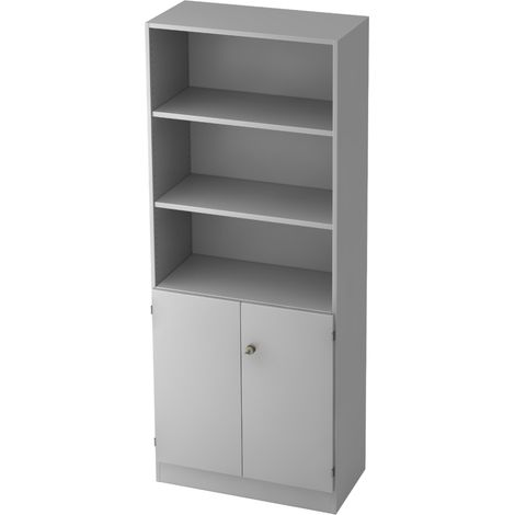 bümö office Regalschrank - 5 Ordnerhöhen Grau