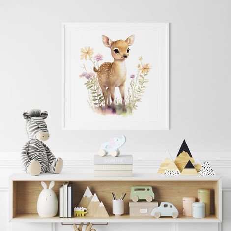 Poster / Affiche carrée Enfants - Faon - 50x50 cm (1/3)