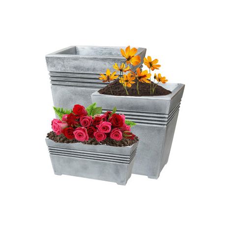 1 x Venice Tall Grey Garden Planters