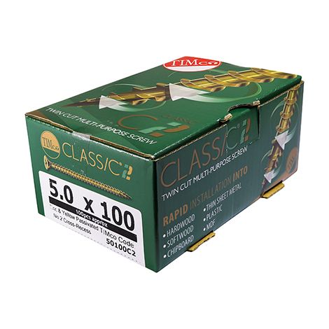 TIMCO C2 Strong-Fix Multi-Purpose Premium Countersunk Gold Woodscrews - 4.5 x 60