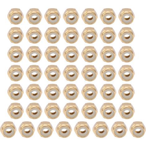 Écrou autobloquant en cuivre pur, 50 pièces, accessoires de quincaillerie de fixation antilâche durables (M3) (1/5)