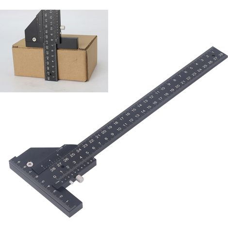 (0–280 mm Neu) Multifunktionaler Anreißlehre nach britischen Normen, T-Lineal aus Aluminiumlegierung für die Holzbearbeitung, professionelle Doppelfunktions-Anreißlehre zum Messen und Markieren. (1/5)