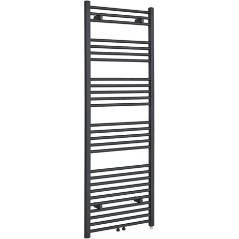Hudson Reed Neva - Sèche-Serviettes Design Électrique Moderne - Raccordement Central - Anthracite - 160 cm x 50 cm