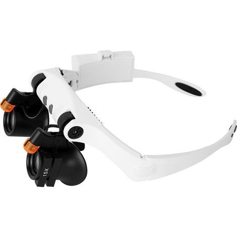 Professional Magnifying Glass with LED Light, 25X Maximum Magnification, Adjustable Angle/ESD Clamp (1/5)