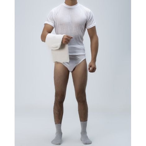 Kit verano AMIANTO, URALITA, FIBROCEMENTO, ASBESTOS de camiseta, slip y calcetines de 100% algodón SIN toalla