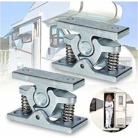 Accessoires pour remorque,2 Pièces Bloc Porte Caravane, Alliage Zinc Arret de Porte, Caravane Camping Car Accessoires, Bloque Porte à Ressort pour Jardin, Mobilhome, Chambre, Salon, Garage (1/5)