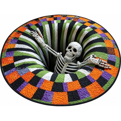 Tapis rond d'Halloween, velours cristal lavable, 60 cm, décoration cosplay pour salon et chambre. Autres tailles disponibles sur demande. (1/5)