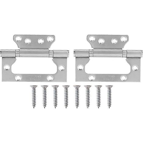 Flaches Edelstahlscharnier für Innentüren, 2er-Set, Möbelbeschläge, 180°-Öffnungswinkel, robust und langlebig (1/5)