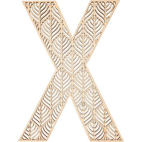 MégaCréa DIY - Lettre X en bois Alphabet géant ajouré 24 cm