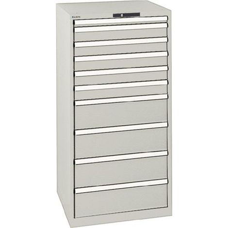 Schubladenschrank 36x36E H1450xB717xT725mm 10Schubladen Vollauszug RAL7035 LISTA (1/2)