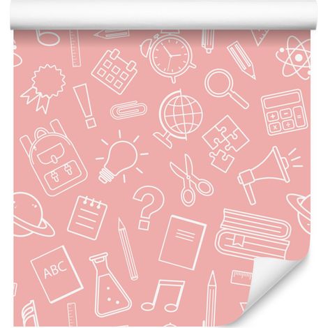 Papier peint Fournitures scolaires Corail, Centre Corail pour salon et chambre 50x1000 (1/5)