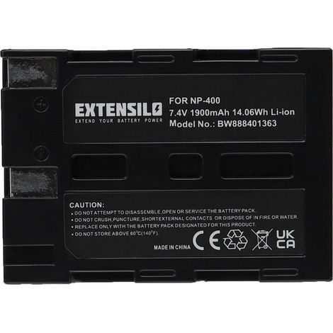 EXTENSILO Akku kompatibel mit Minolta Dimage A2, A1 Kamera (1900 mAh, 7,4 V, Li-Ion) (1/3)
