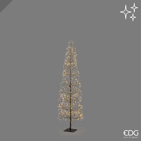 EDG Enzo De Gasperi Albero di Natale Faggio Slim 708 LED H150 cm Nero IP44 – Albero Natalizio Luminoso (1/3)