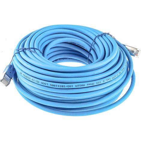 Câble cat 6 Avec connecteur / , FTP, gaine LSZH Bleu, 20m ( Prix pour 1 ) (1/3)