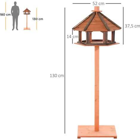 Nichoir,Ø52 x 130 cm,mangeoire à oiseaux,villa en bois pour oiseaux,mangeoire à oiseaux,stand à oiseaux,table à oiseaux,nichoir,nature (1/5)