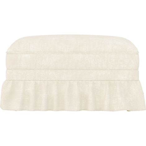 Pouf Windsor en tissu chenille avec fils argentés, coloris blanc (1/5)