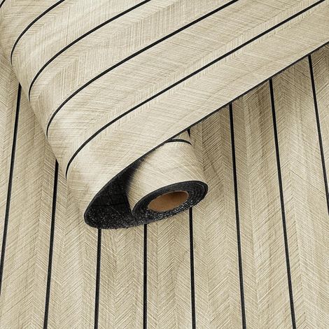 Panneaux Muraux Adhesif Decoratif Beige Effet Bois Panneau Mural 3D PVC Parement Mural Interieur Panneaux Acoustiques Papier Peint Autocollant Pour Salon Chambre 30cm x 500cm (1/5)
