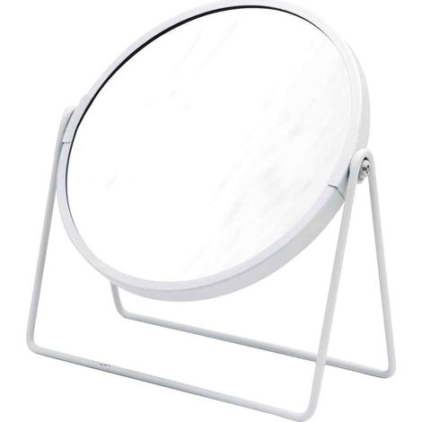 Miroir de Maquillage sur Pied - Blanc - Grossissement 5X - Pratique - Moderne (1/5)
