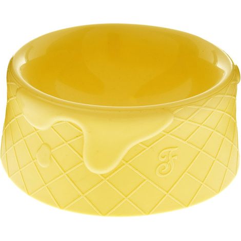 Jaune - Bol en silicone modèle Glace pour chiens et chats (1/2)
