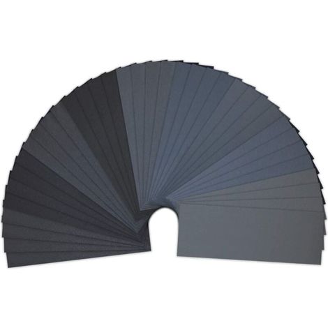 Papier Abrasif 93cm à Sec l'eau 400 et 600 800 1000 1200 1500 2000 2500 3000 Feuilles Grains 23 x 9.3cm 4 x 9 lot de 36 Verre