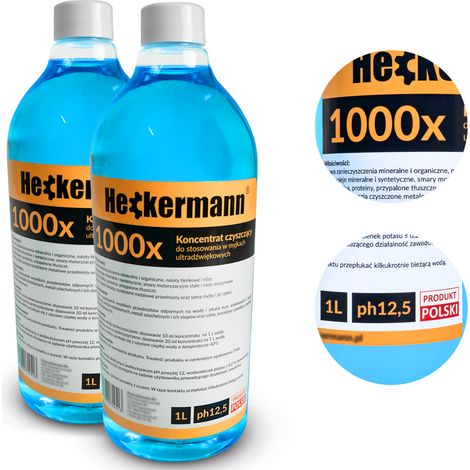 Lot de 2 flacons de 1 litre de liquide pour nettoyeur à ultrasons HECKERMANN