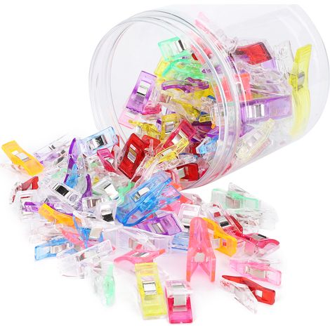 100 Pinces à Quilt Colorées en Plastique pour Patchwork DIY, Lot de 100, Outils de Couture et Tissu Artisanal (1/5)