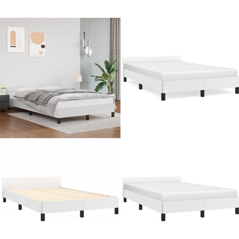 Bettgestell ohne Matratze Weiß 120x190 cm Kunstleder - Bettsofa - Schlafzimmermöbel - Doppelbett - Boxspringbetten - Lattenrost - Home & Living (1/5)
