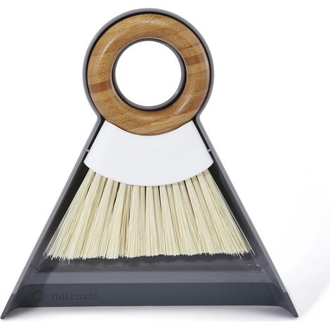 Ensemble mini balai et pelle, balai à main portable, adapté aux outils de nettoyage ménager pour les comptoirs de la maison, de la salle de bain et de la cuisine, blanc. (1/3)