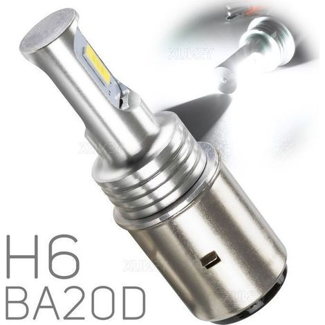 1 Stück Motorradscheinwerferlampe BA20D, H6, Xenonweiß LED 6000K, 6W, 850lm, für Front- und Tagfahrlicht