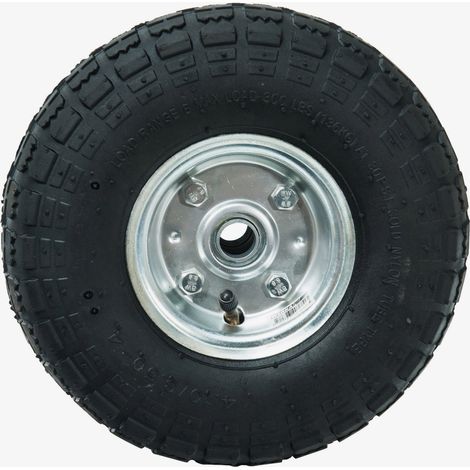 Werka Pro – Roue gonflable pour diable – Axe déporté 54mm – Jante métal démontable – Double roulements à billes – Valve courbée – 260 x 85 mm