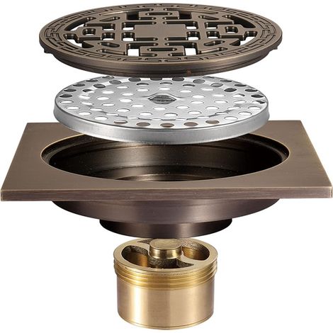 Siphon De Sol - Laiton - 100 X 100 Mm - Pour Salle De Bain Cuisine Garage Sous-Sol - Couvercle Amovible - 1 Piece