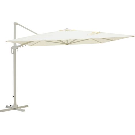 Parasol rectangulaire déporté en aluminium 3x4m - Beige - Veya