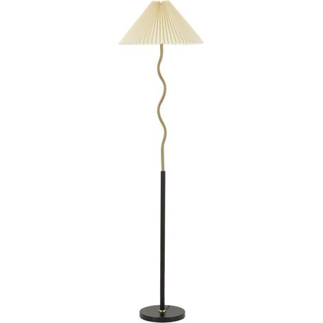 Lampada da Terra Closy Ø46x172 cm in Ferro e Plastica Nero e Oro (1/5)