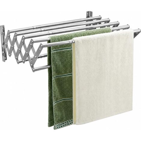 Wall-Mounted Clothes Airer, 42-80 cm Wall-Mounted Folding Clothes Airer with 7 Rods, for Laundry Room, Balcony, Bathroom (1/5)