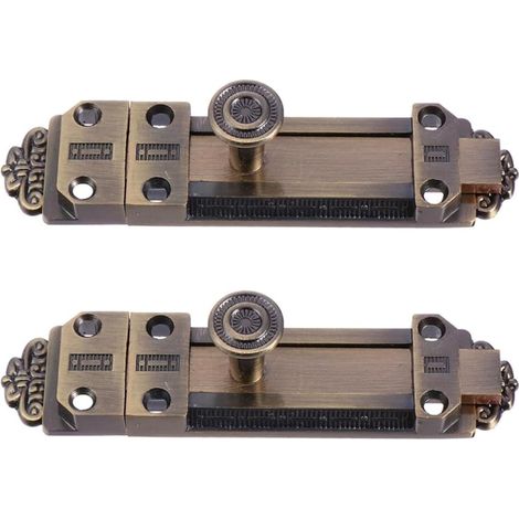 Loquet de porte coulissante 2pcs en alliage de zinc Verrou simple pour portes intérieures Sécurité renforcée adapté salle de bain et cuisine (1/5)