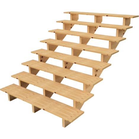 Holztreppe Höhe 139cm 8 Stufen, Breite 160cm, OHNE Setzstufen