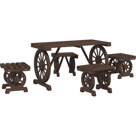 Maison Exclusive - Set da Pranzo da Giardino 5 pz in Legno Massello di Abete (1/5)