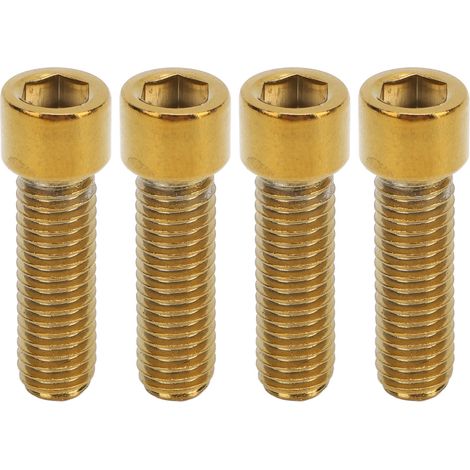 Confezione da 4 bulloni per manubrio moto M8 x 32 mm, in acciaio inossidabile anodizzato ad alta durezza, ricambio per Aprilia SR GT200 GT125 color oro.