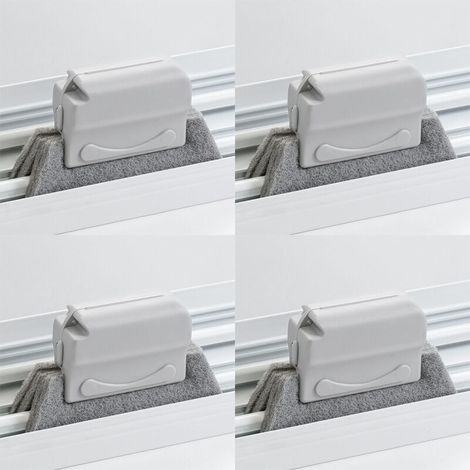 Cepillo multifuncional para grietas, 4 unidades, para limpiar canaletas de ventanas, puertas, ventanas y baños (gris)