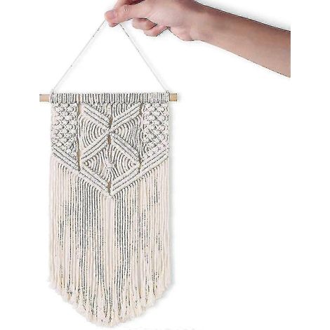 Lot de 2 petites tapisseries murales tissées style bohème chic