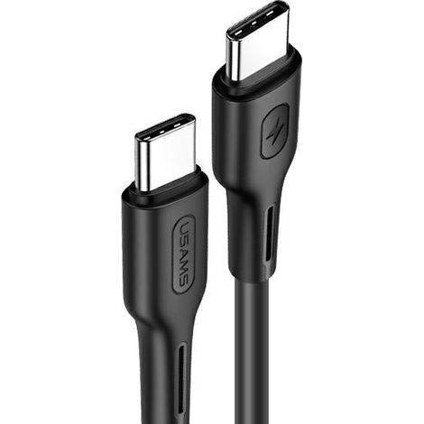 Cavo USB-C a USB-C USAMS da 1,2 m, Power Delivery 100 W, 5 A, nero.
