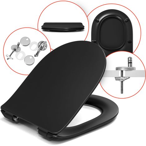 Les rois des sièges de toilettes  Cuvette WC Artceram File 2.0 - Noir Brillant - Duroplast - Abattant Frein de Chute