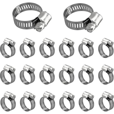 AIDUCHO 20 Pièces Tuyau Pinces Collier Serrage Inox 13-19 Mm Réglable Collier Serrage Collier De Serrage Robuste Et Résistant À La Rouille Pour Famille Tuyau D'eau Réservoir De Gaz Tube D'automobiles (1/5)
