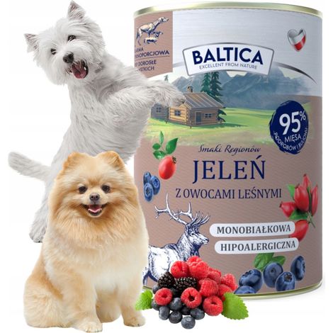 BALTICA nourriture humide mono-protéinée pour chien CERF aux FRUITS DES BOIS 400 g