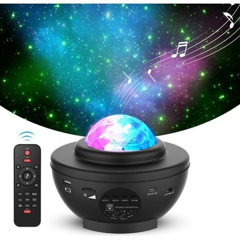 Veilleuse Projecteur d\'étoiles, Lampe Projecteur étoile LED Bluetooth avec télécommande haut-parleur pour Soirée Fête et Coucher (1/4)