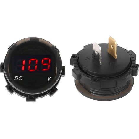 Voltmètre Moto LED Digital Display Tension Volt Jauge Panneau Rouge (1/5)
