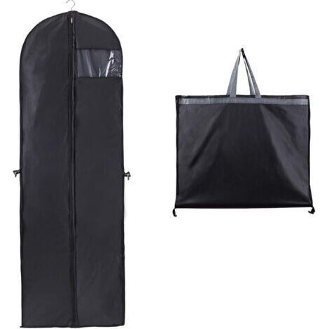 BUNTHAUS Housse Robe de Mariée 60x180cm Housse Vetement Longue Fenêtre Visible de Demoiselle D'honneur Anti Poussière Etanche Mite Humidité Pliable et Portable Fermeture à Glissière Bilatéral(1PCS)