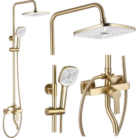 Shower Set with Spout REA Argus Brush Gold