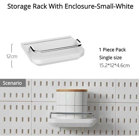 (Étagère de rangement ES) Nouveaux accessoires pour panneau perforé, étagère suspendue, crochets de rangement, organisateur mural sans perçage, organisation pour loisirs créatifs, garage, cuisine, cha (1/5)